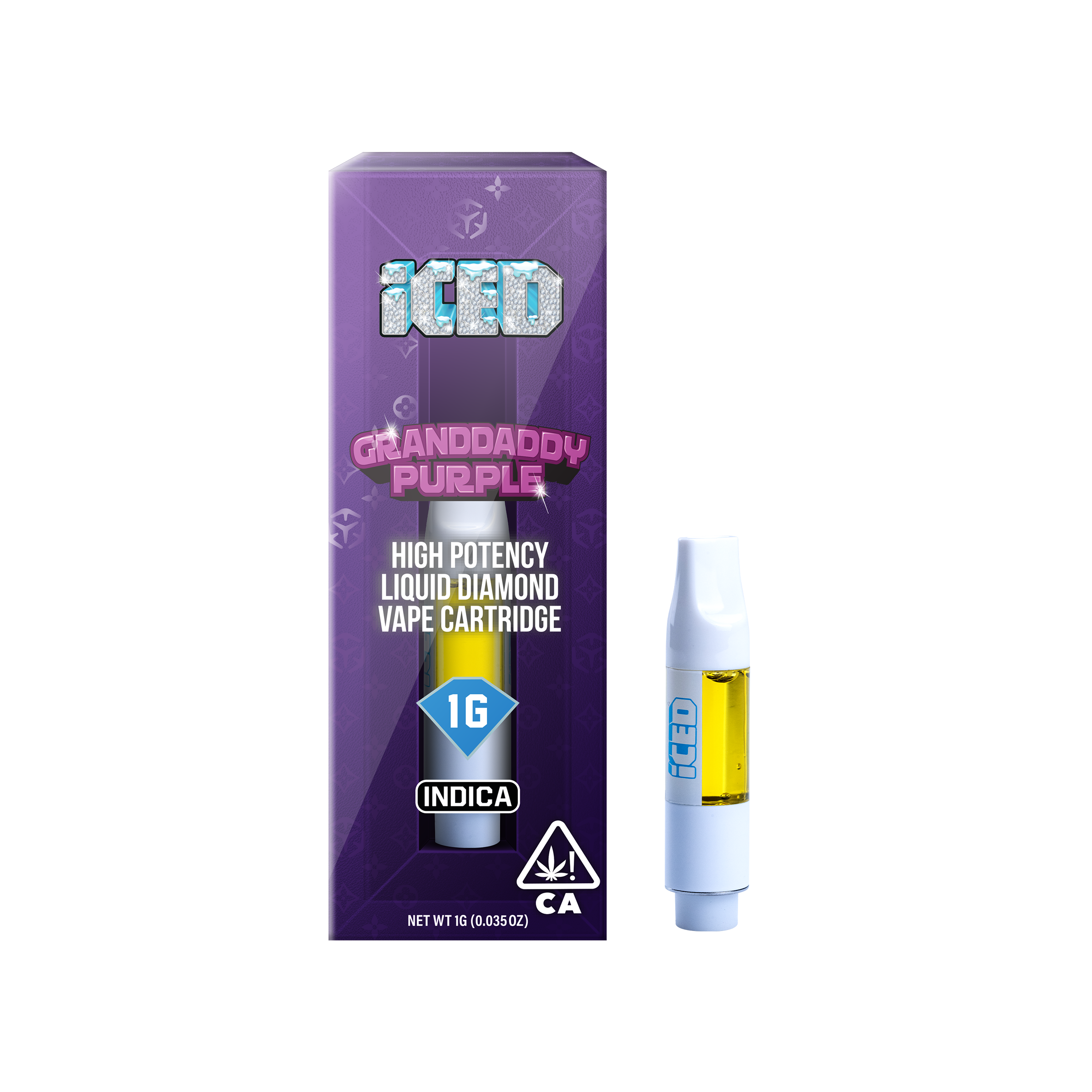 ICED Granddaddy Purple Vape Cartridge 1g