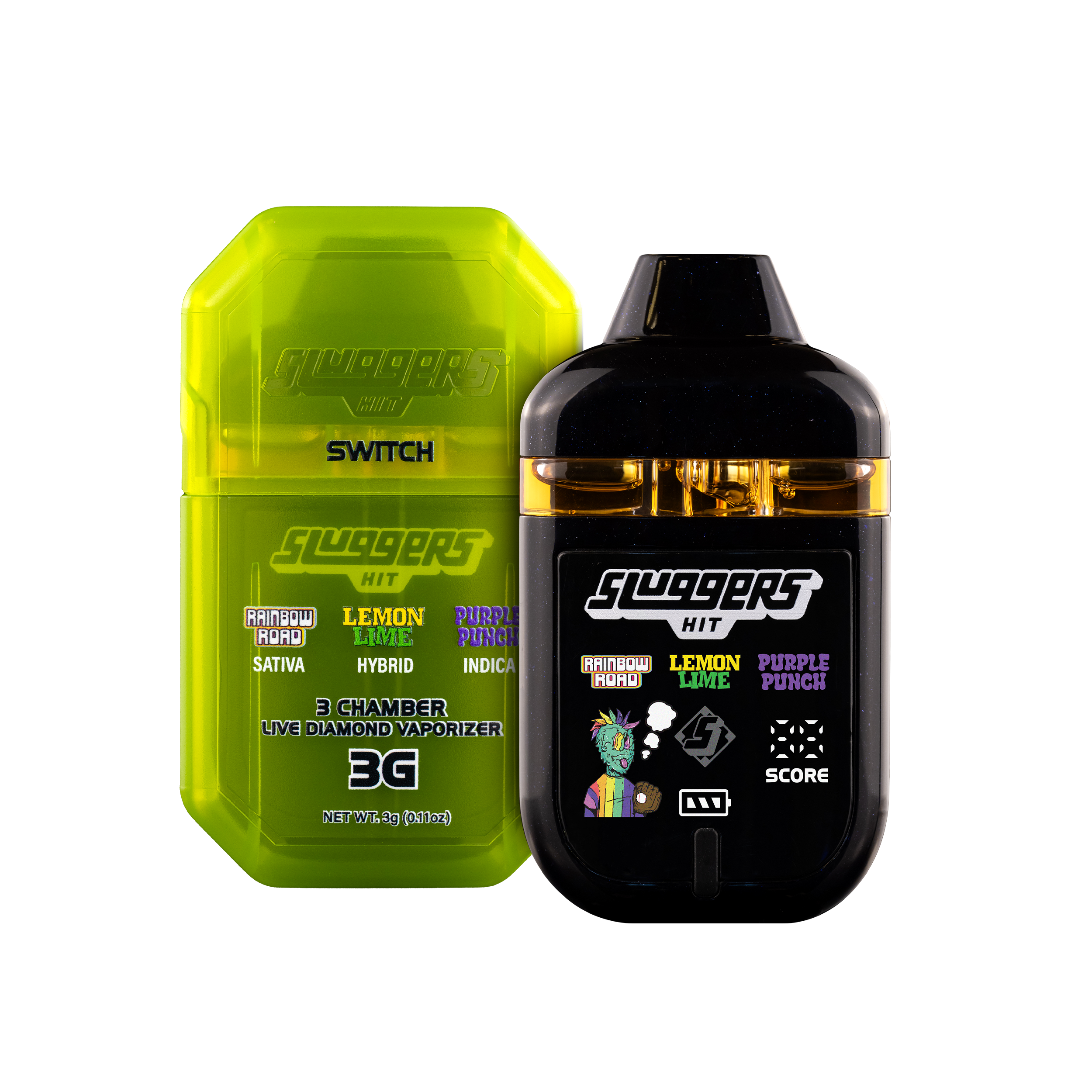 [HMP] Sluggers - 3 Chamber Vape - 3g - Rainbow Road x Lemon Lime x Purple Punch