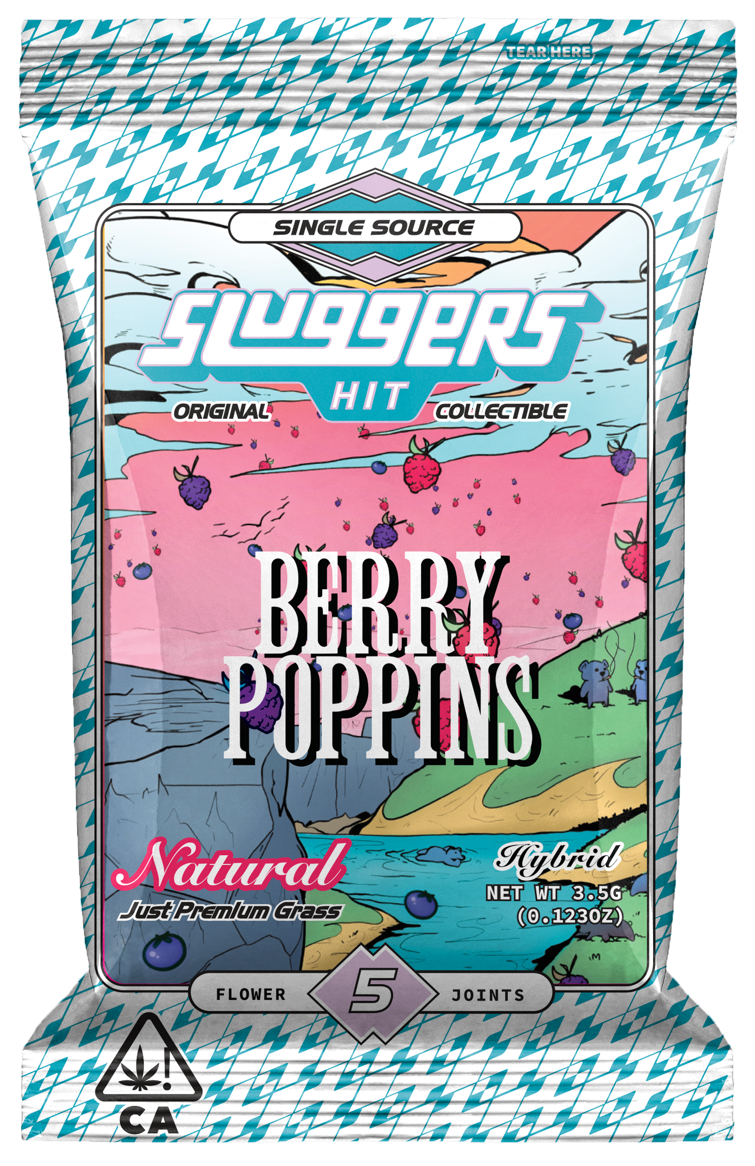 Sluggers - Preroll - 0.7g 5pk - Naturals - Berry Poppins